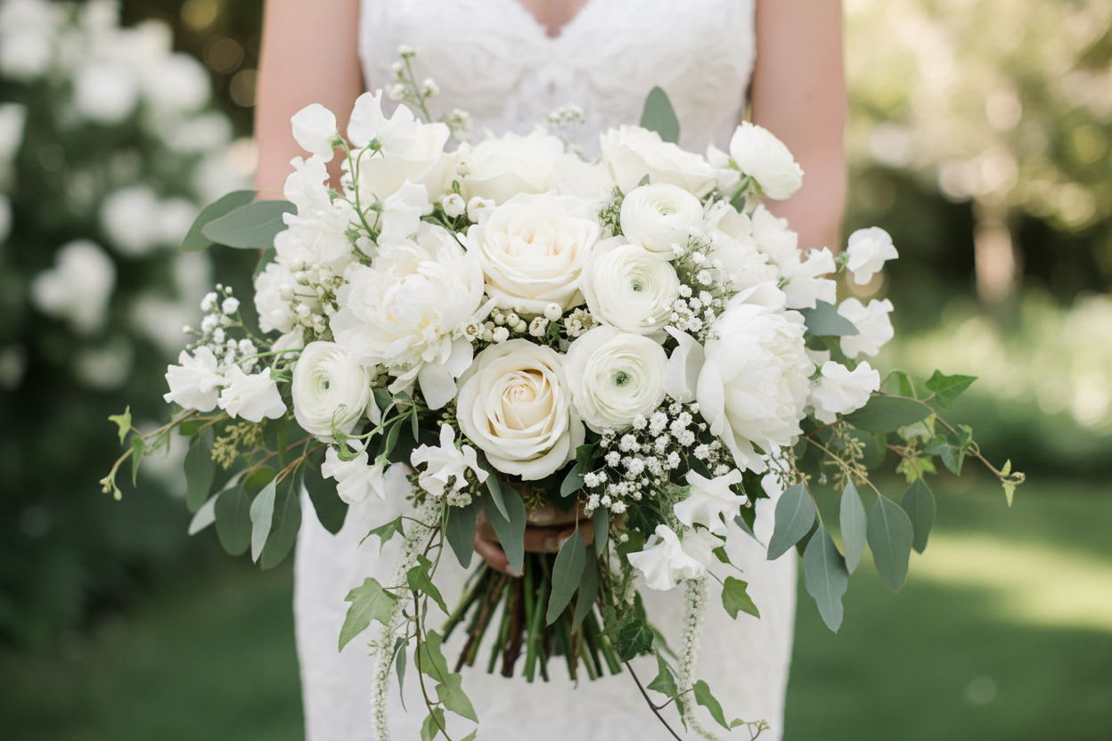 white garden style bridal bouquet